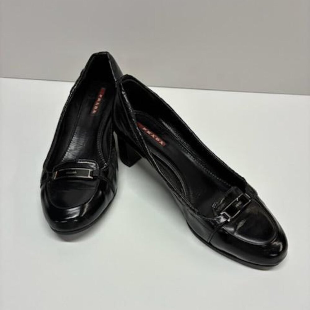 Prada Linea Rossa women's heeled loafers